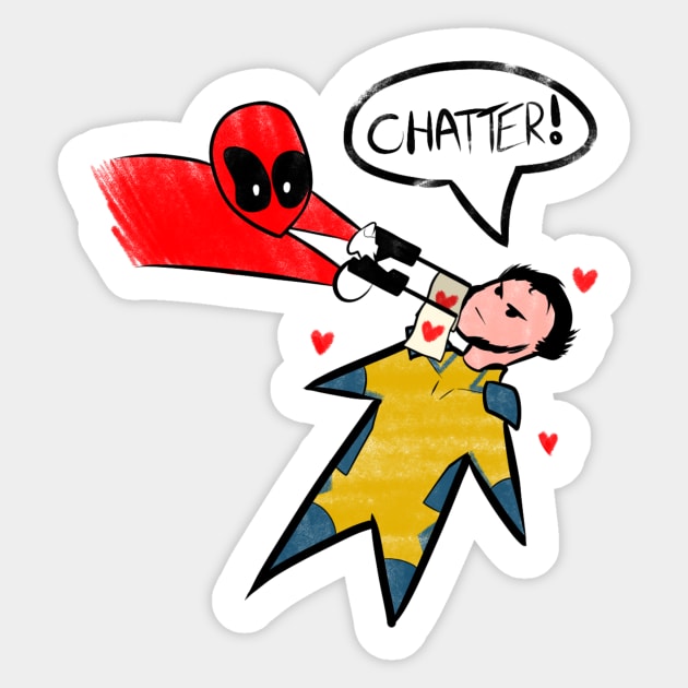 The Chatty Mercenary Sticker by  THIS JUTSU